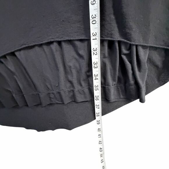 Transit Par Such T Shirt Dress M Black Modal Wool Stretch Asymmetric Lagenlook - Picture 10 of 16
